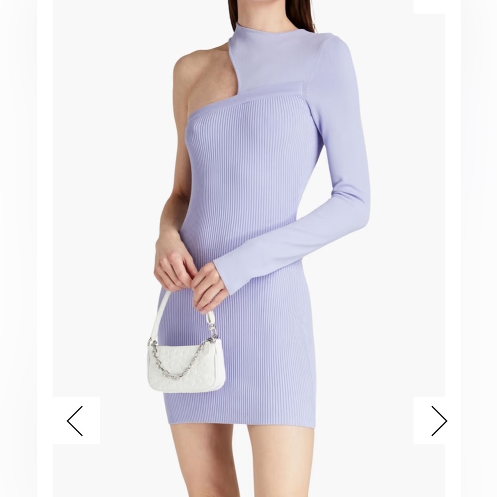 Gauge81 Purple Asymmetrical‎ Ribbed Bodycon Dress
